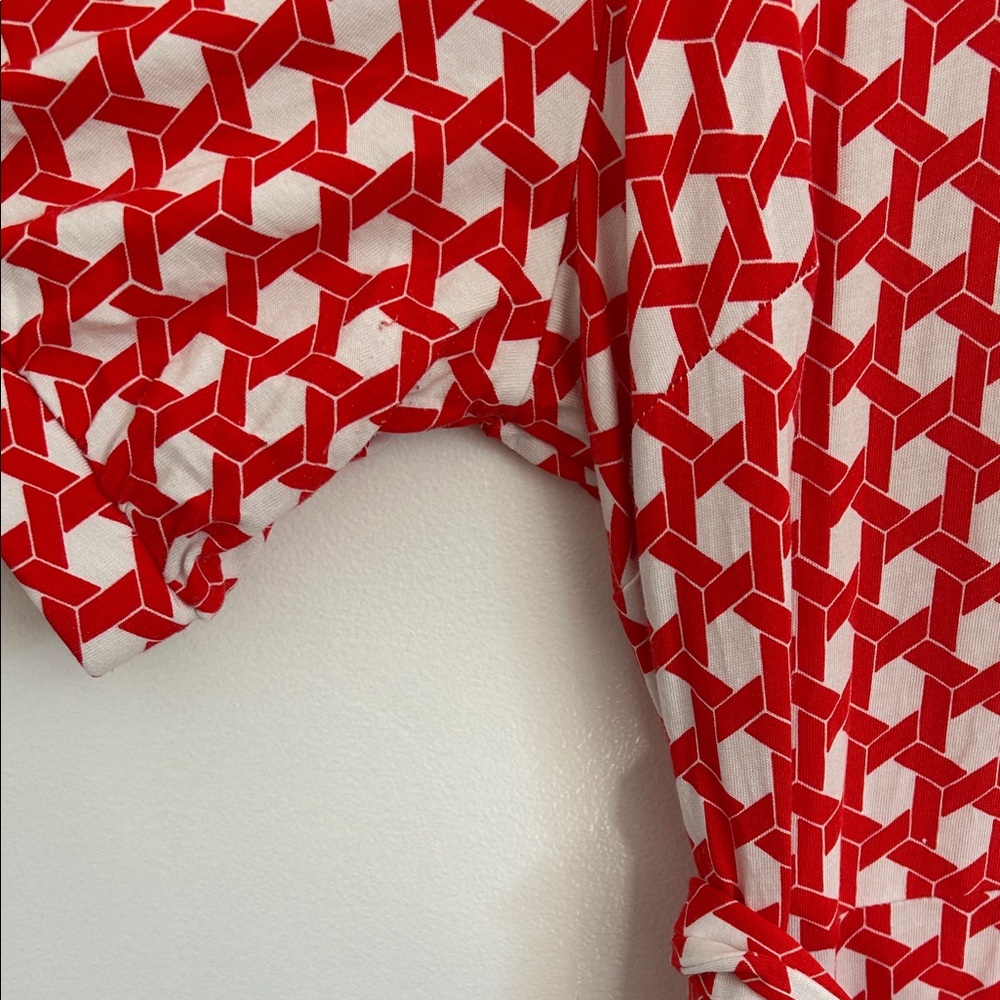 Boden Red and White Polka Dot Midi Dress - Picture 6 of 8